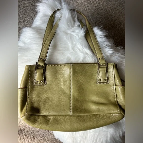 Fossil Vintage Olive Green Leather Shoulder Bag - Picture 2 of 14